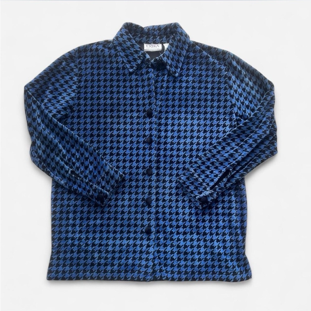 Erika Collection Petite Vintage Y2K Houndstooth Lightweight Jacket Cottagecore
